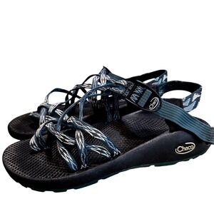 Chaco Strappy Sandals Green Accent Adjustable Outdoor Hiking Womens Size 9